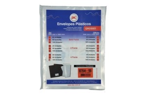 ENVELOPE PLASTICO DAC 4 FUROS A4 GROSSO PCT 50 UNI