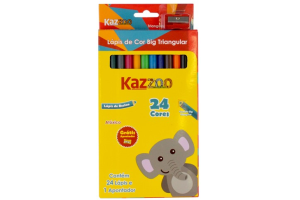 LAPIS DE COR 24 CORES BIG PLASTICO TRIANGULAR COM APONTADOR