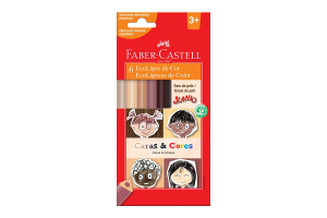 LAPIS DE COR JUMBO FABER CASTELL 6 TONS DE PELE