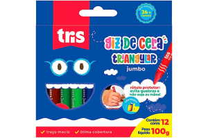 GIZ DE CERA TRIANGULAR JUMBO TRIS 12 UNI