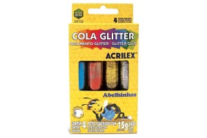 COLA GLITTER ACRILEX COM 4 CORES