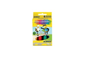 COLA COLORIDA ACRILEX COM 4 CORES